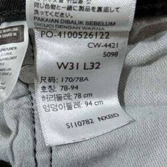 Levi Strauss & Co. Men's Black Mid-Rise Distressed 511 Jeans Size 31 x 32 - Picture 7 of 8